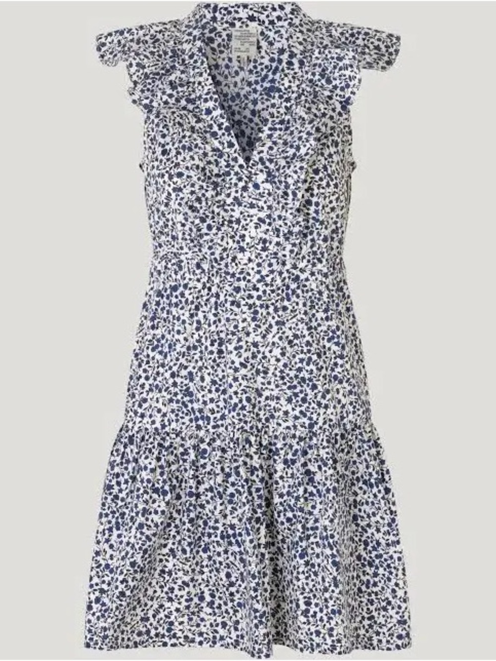 Baum Und Pferdgarten Women's Blue Floral Ruffle-Sleeve Dress